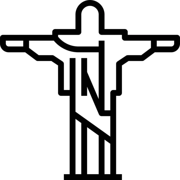 Ikona Chrześcijaństwa Awatara Chrystusa Zarysie Stylu — Wektor stockowy