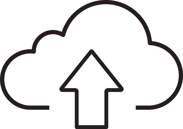 Cloud Computing Nube Almacenamiento Enviar Icono Estilo Esquema — Archivo Imágenes Vectoriales