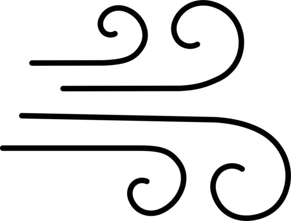 Іконка Повітряного Потоку Твердому Стилі — стоковий вектор