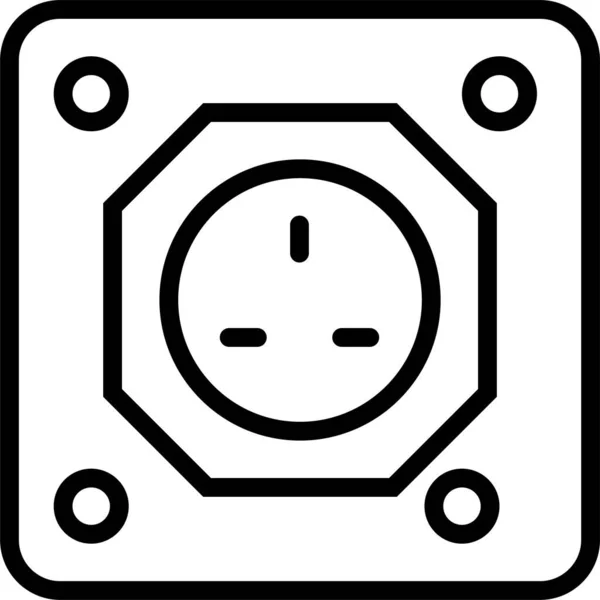 Ikona Zástrčky Elektrické Energie Stylu Osnovy — Stockový vektor