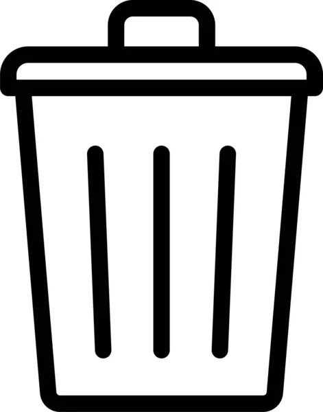 Bin Delete Garbage Icon Outline Style — Stock Vector