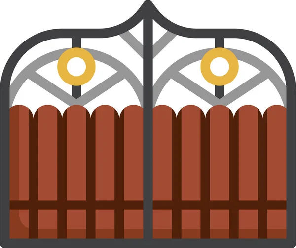 Kerítés Gate23 Bejárat Ikon — Stock Vector