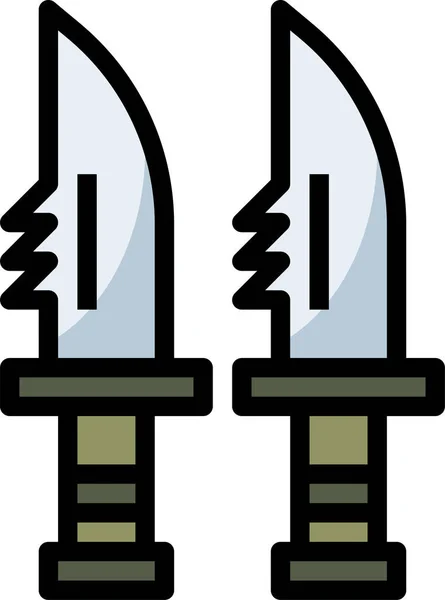 Blade Cut Dirk Icon Ausgefüllten Outline Stil — Stockvektor