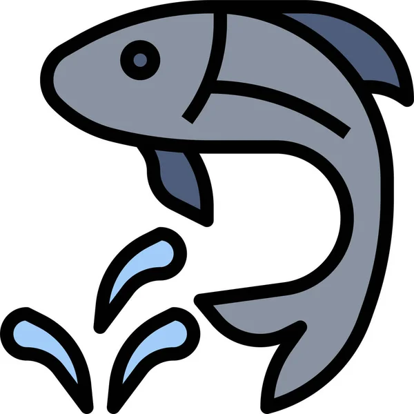 Animal Aquarium Aquatic Icon Filled Outline Style — Stock Vector