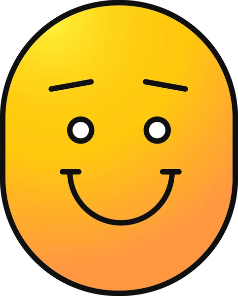 Vidám Emoji Emoticon Ikon Telt Vázlatos Stílusban — Stock Vector
