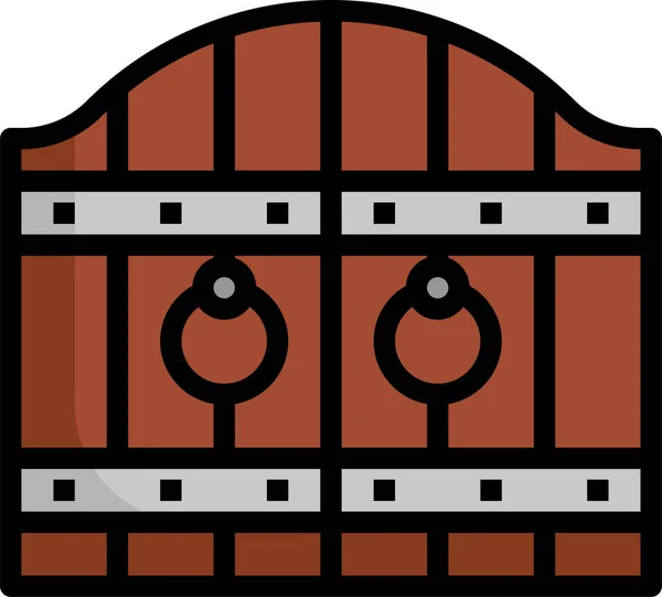 Valla Gate3 Icono Entrada — Vector de stock