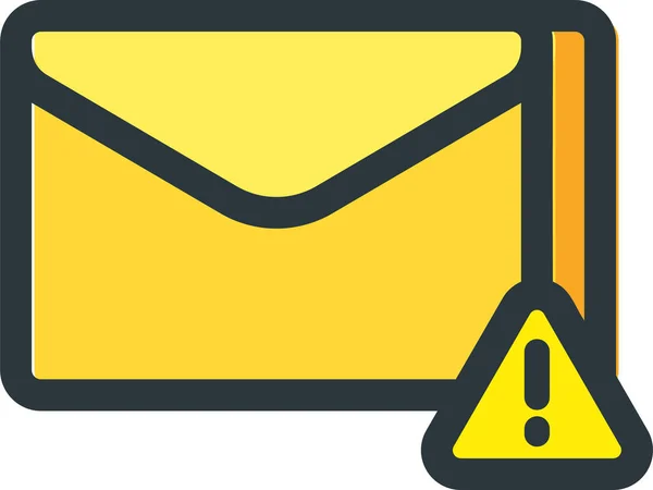 Nebezpečná Ikona Mailové Pošty Vyplněném Stylu — Stockový vektor