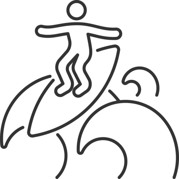 Surf Extrême Sport Surf Icône — Image vectorielle