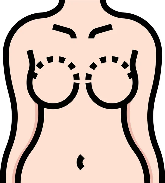 Mamoplastia Mamografía Icono — Archivo Imágenes Vectoriales
