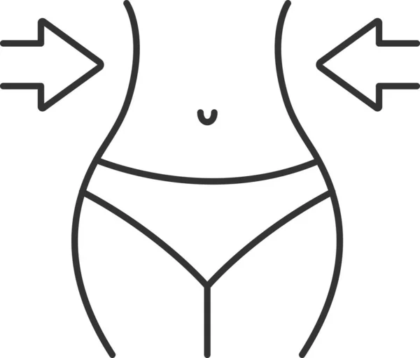 Outline Stilinde Vücut Diyet Uygunluğu Simgesi — Stok Vektör