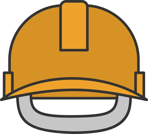 头戴安全帽图标 填充型 轮廓型 — 图库矢量图片