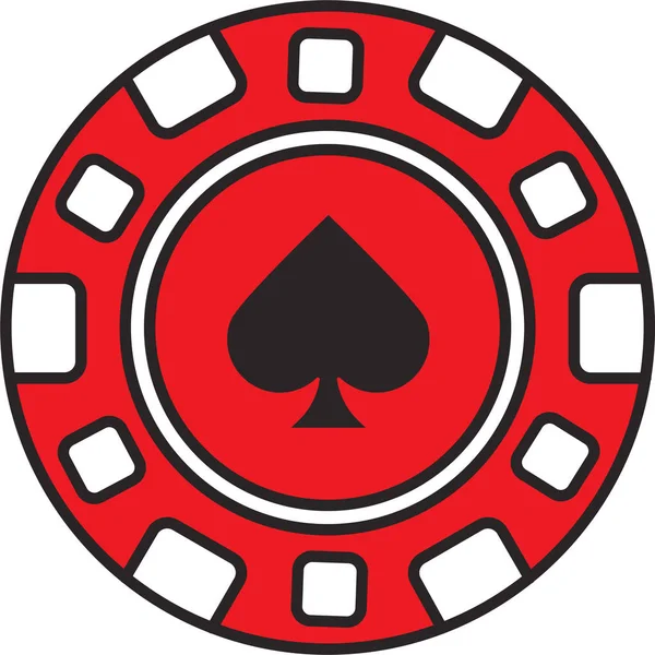 Blackjack Casino Chip Symbol Ausgefüllter Form — Stockvektor