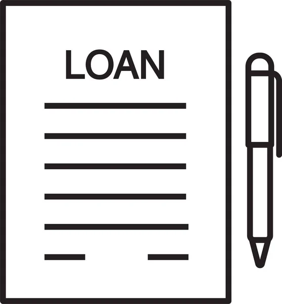 Agreement Lease Loan Icon Outline Style — Stock Vector