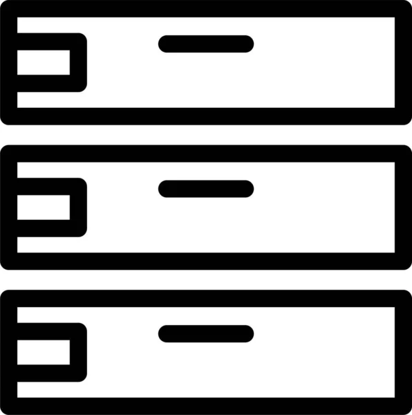 Icono Del Mainframe Del Centro Datos Estilo Esquema — Vector de stock