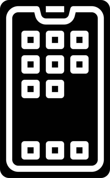 Ikona Telefonu Komórkowego Solidnym Stylu — Wektor stockowy