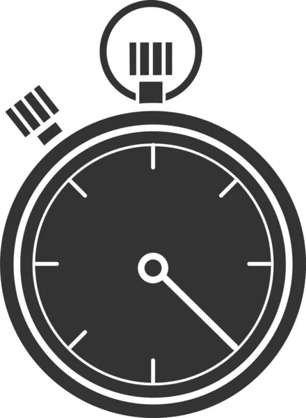 Clock Stop Stopwatch Icon Solid Style — Stock Vector