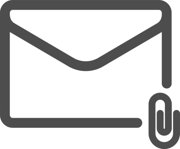 Icône Mail Pièce Jointe Dans Style Outline — Image vectorielle