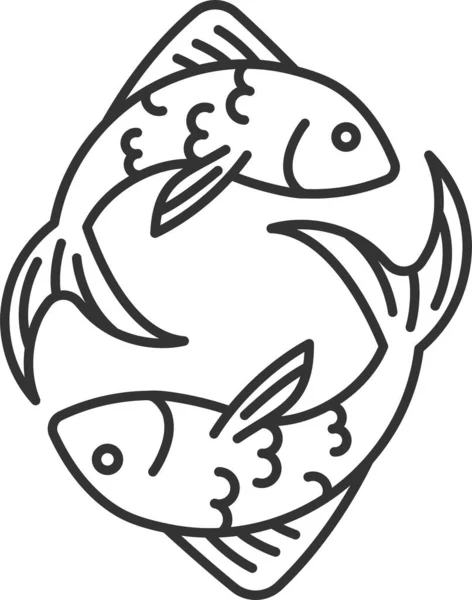 Fisch Fische Fische Symbolsymbol — Stockvektor
