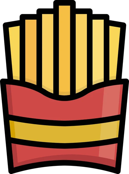 French Fries Fast Icon — Stock Vector