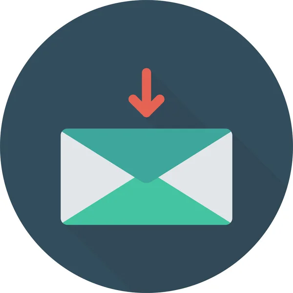 Download Inbox Mail Icoon Platte Stijl — Stockvector