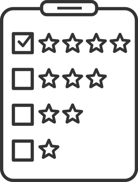Icône Classement Qualité Rétroaction Dans Style Contour — Image vectorielle