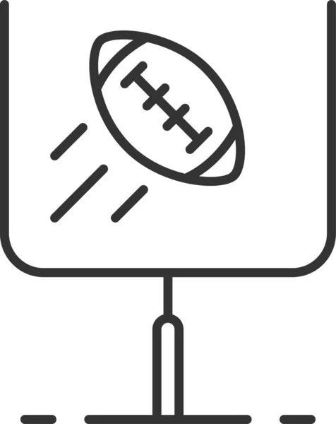 American Football Ball Extrapunkt Ikone Outline Stil — Stockvektor