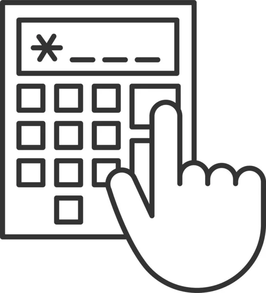 Ikona Počtu Účetních Kalkulaček Stylu Osnovy — Stockový vektor