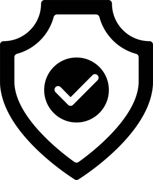 Comprobar Icono Seguridad Protección Estilo Sólido — Vector de stock