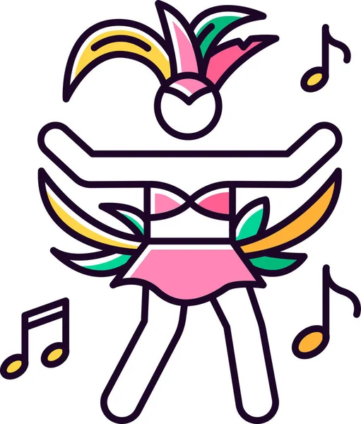 Icono Baile Del Carnaval Brasileño — Vector de stock