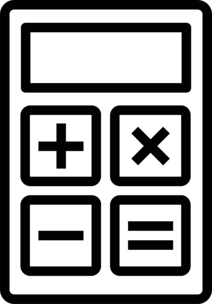 Calculadora Cálculos Negocio Icono Estilo Esquema — Vector de stock