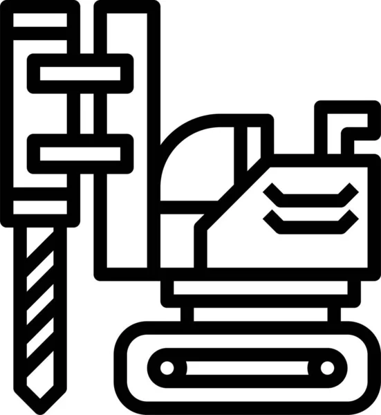 Symbol Für Hydraulische Bohrmaschine — Stockvektor