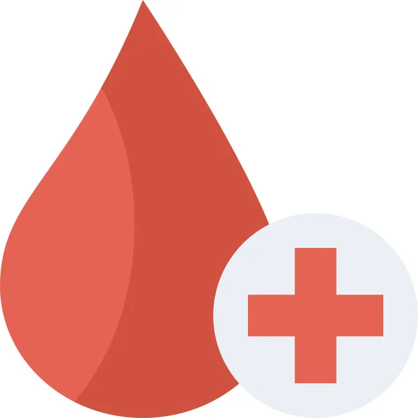 Donación Sangre Goteo Icono Estilo Plano — Vector de stock