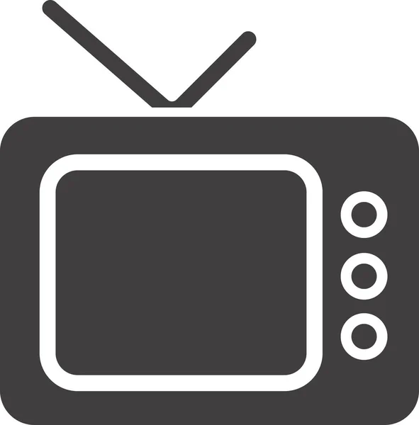 Προβολή Εικονίδιο Τηλεόραση Πολυμέσων Στερεό Στυλ — Διανυσματικό Αρχείο