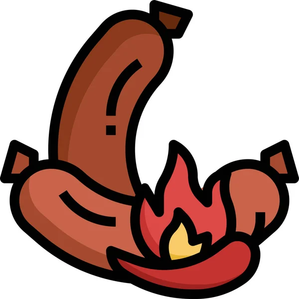 Picante Salchicha Hotdog Icono — Archivo Imágenes Vectoriales