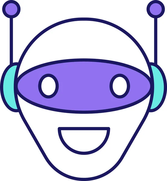 Android Czat Bot Chatbot Ikona Stylu Filled Outline — Wektor stockowy