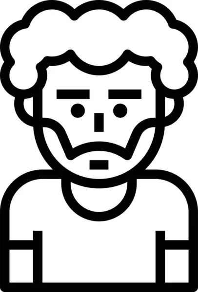 Avatar Chico Hombre Icono Estilo Del Esquema — Vector de stock