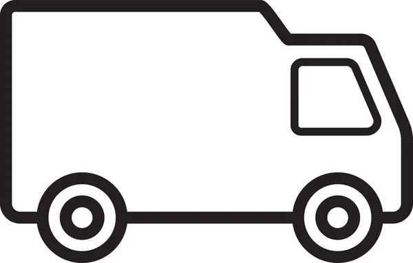 Ikon Penyampaian Kamion Autotruck Dalam Gaya Outline - Stok Vektor