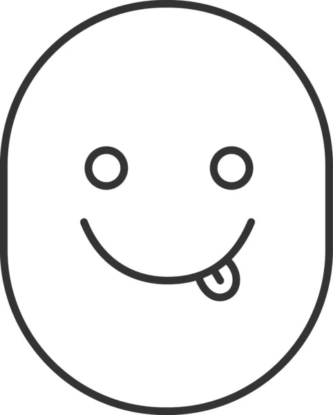 Emoji Ícone Rosto Emoticon Estilo Esboço — Vetor de Stock