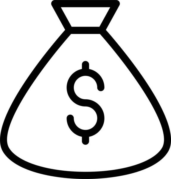 Tasche Bargeld Dollar Symbol Umriss Stil — Stockvektor