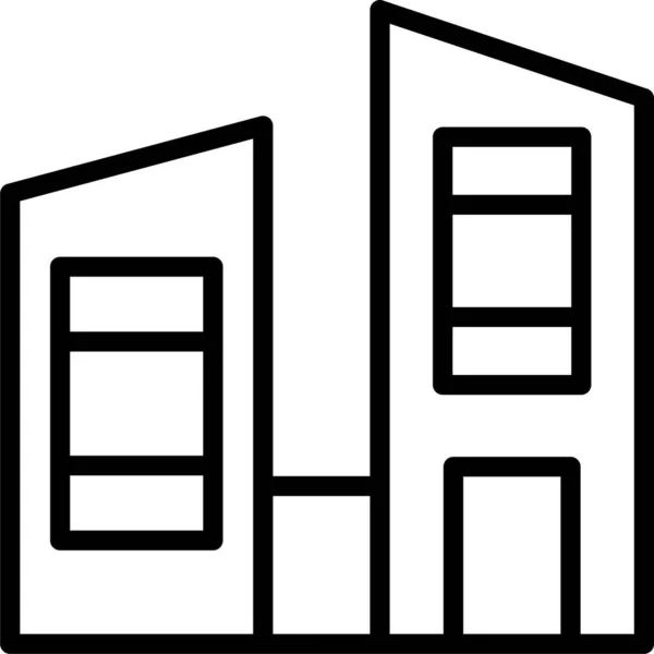 Domácí Ikona Budovy Stylu Osnovy — Stockový vektor