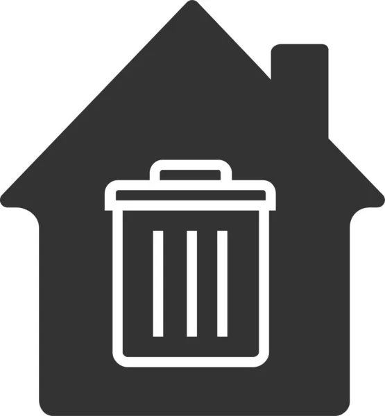 Ikona Śmietnika Bin Ecohouse Kategorii Dom Rodzina — Wektor stockowy