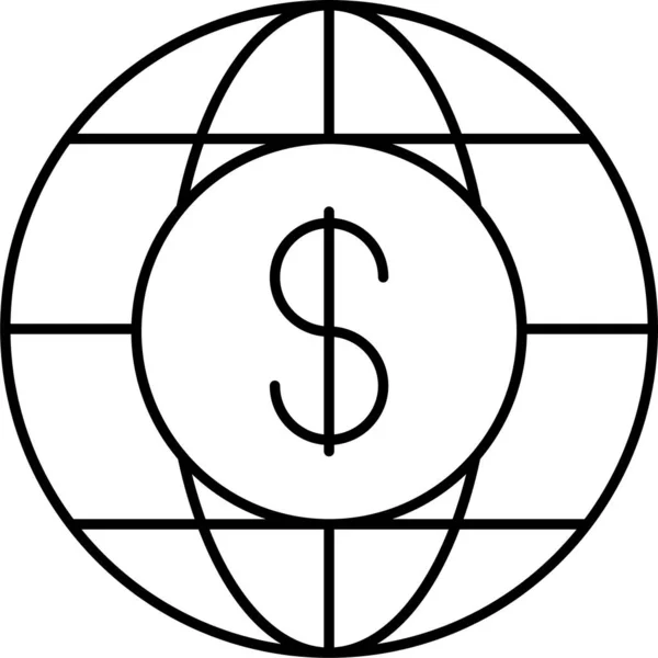 Globální Ikona Prohlížeče Stylu Osnovy — Stockový vektor