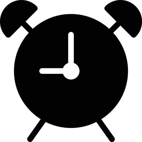 Alarma Icono Del Reloj Alerta Estilo Sólido — Archivo Imágenes Vectoriales