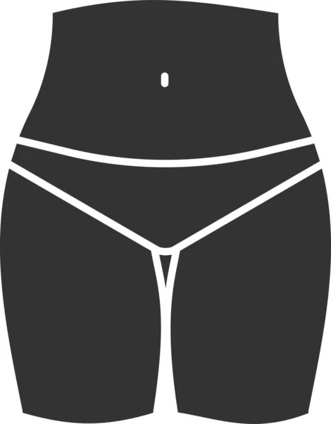 Bikini Zona Body Part Icono Femenino Estilo Sólido — Archivo Imágenes Vectoriales