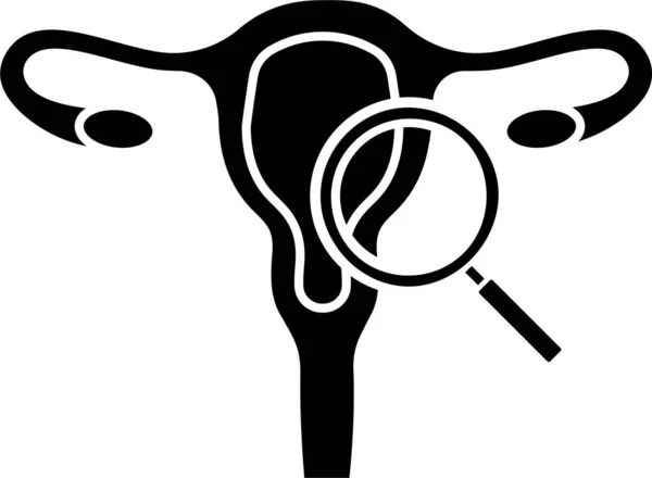固体状の卵管メスアイコンの検査 — ストックベクタ