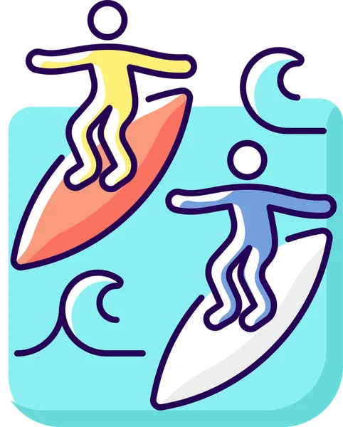Surfing Surfer Coach Icon — Stock Vector