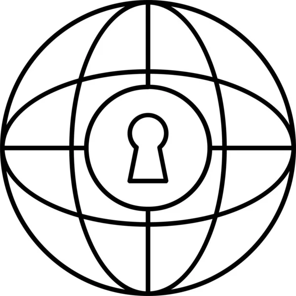 Κλείδωμα Εικονίδιο Ιδιωτικής Προστασίας Στυλ Περίγραμμα — Διανυσματικό Αρχείο