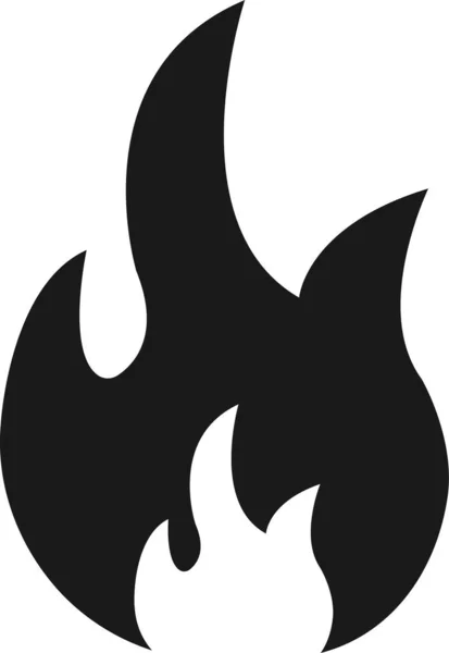 Blaze Branden Waarschuwing Pictogram Solide Stijl — Stockvector