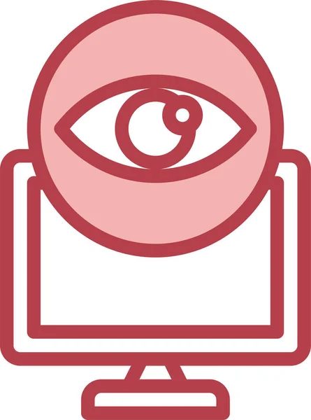 Computer Eye Screen Icon — Stock Vector