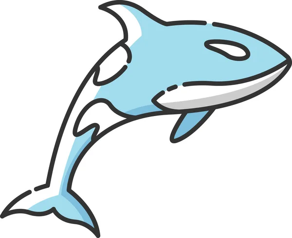 Vodní Živočichové Zabiják Velryba Orca Ikona — Stockový vektor